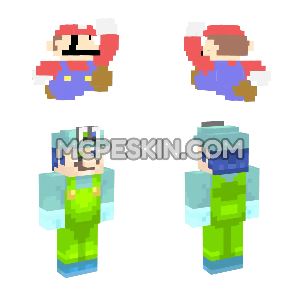 SRG64 (8-Bit Mario) 4D Minecraft Bedrock skin