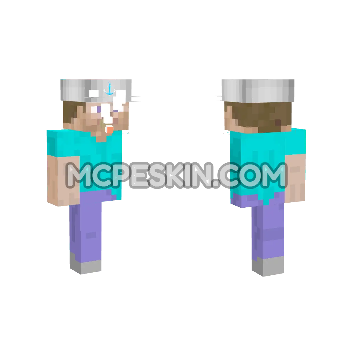 Steve Fumando con gorra 4D Minecraft Bedrock skin