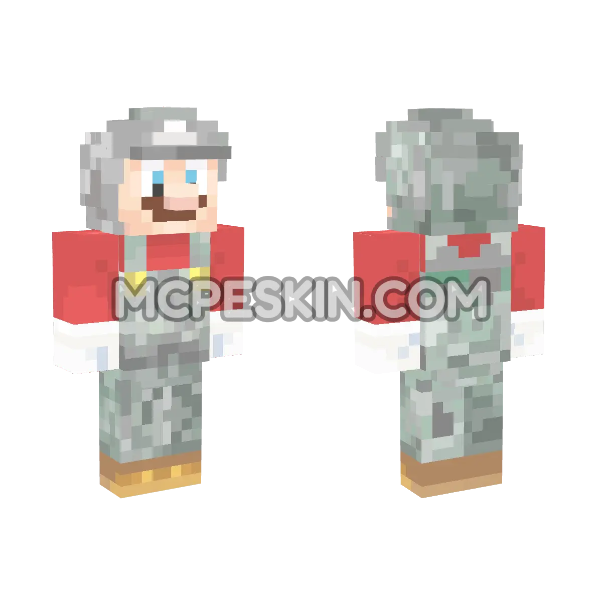 Super Mario Galaxy 2: Rock Mario 4D Minecraft Bedrock skin