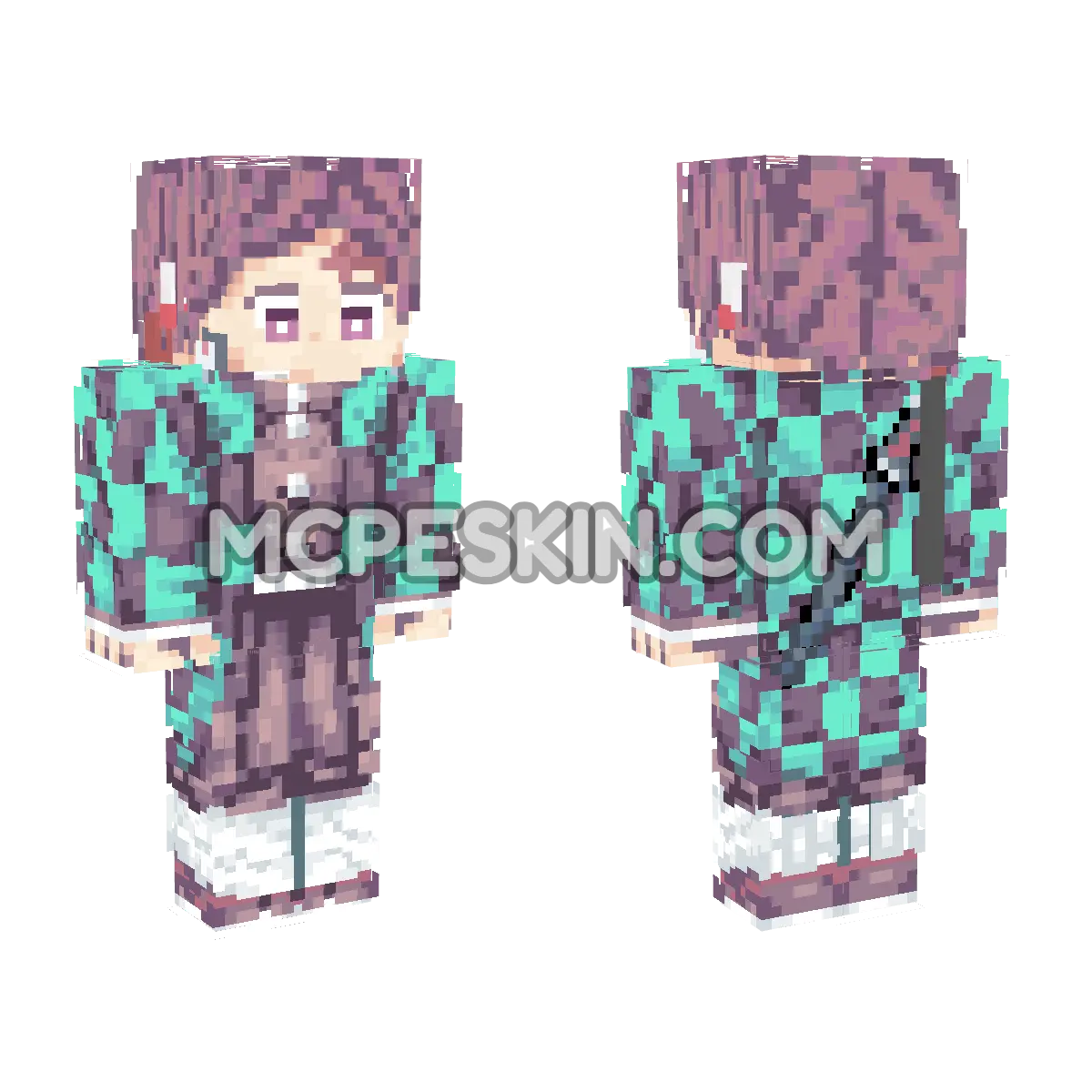 Tanjiro 17 4D Minecraft Bedrock skin