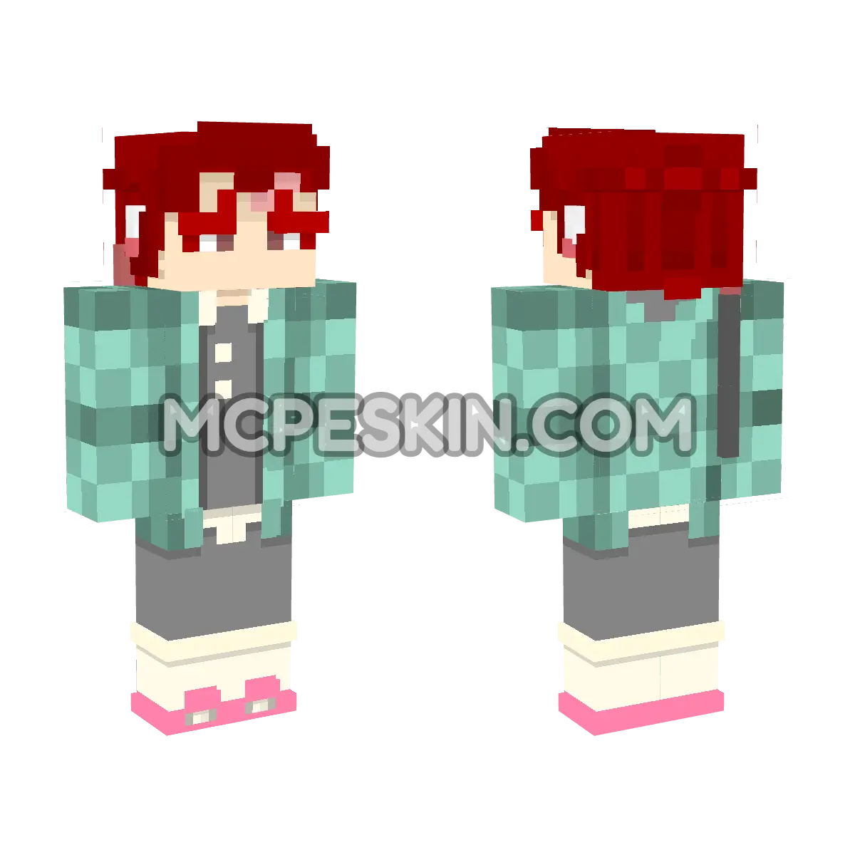 Tanjiro 2 4D Minecraft Bedrock skin