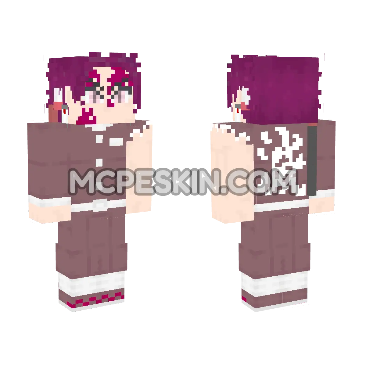 Tanjiro Demon King 4D Minecraft Bedrock skin