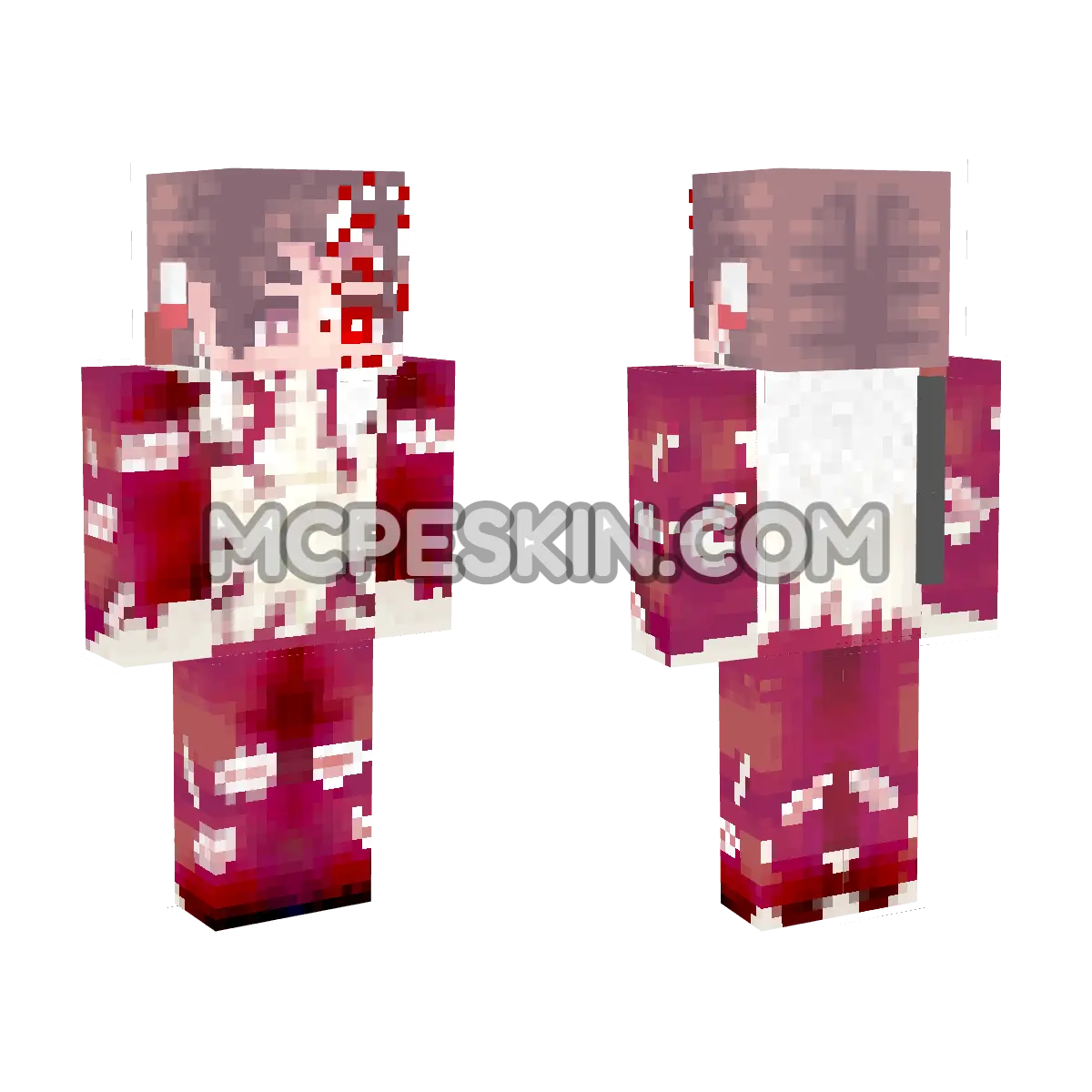 Tanjiro Demon Slayer Mode 4D Minecraft Bedrock skin