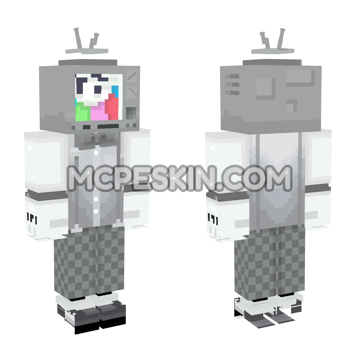 televisor 4D Minecraft Bedrock skin