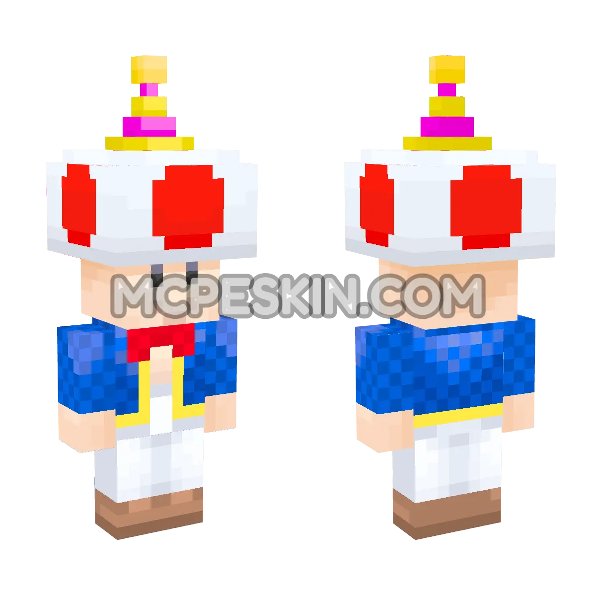 Toad (Party Time) 4D Minecraft Bedrock skin