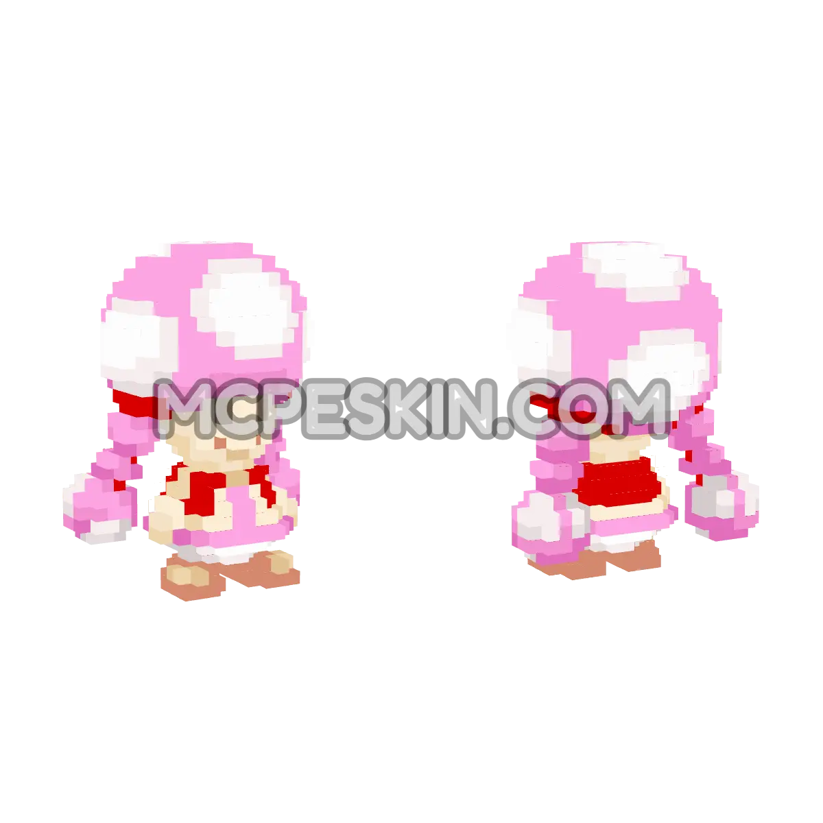 Toadette (MPA) 4D Minecraft Bedrock skin