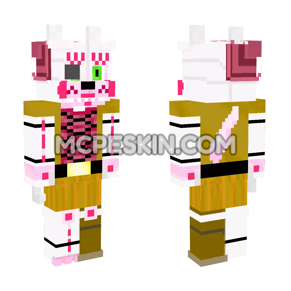 Toy Foxy 2 4D Minecraft Bedrock skin