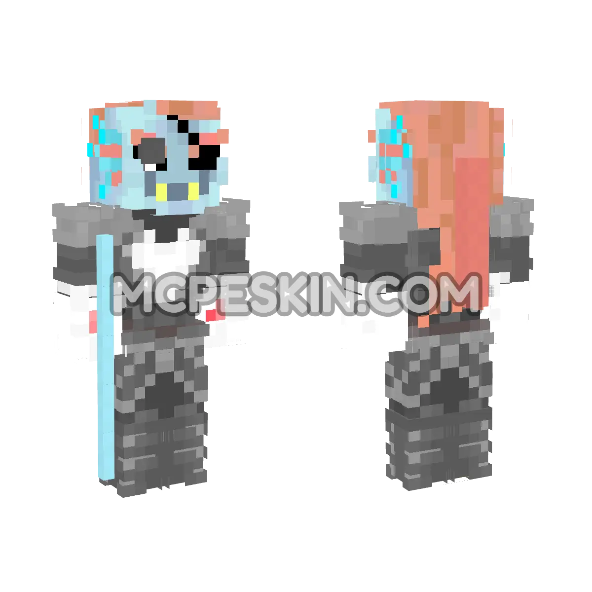 Undyne Battle 2 4D Minecraft Bedrock skin