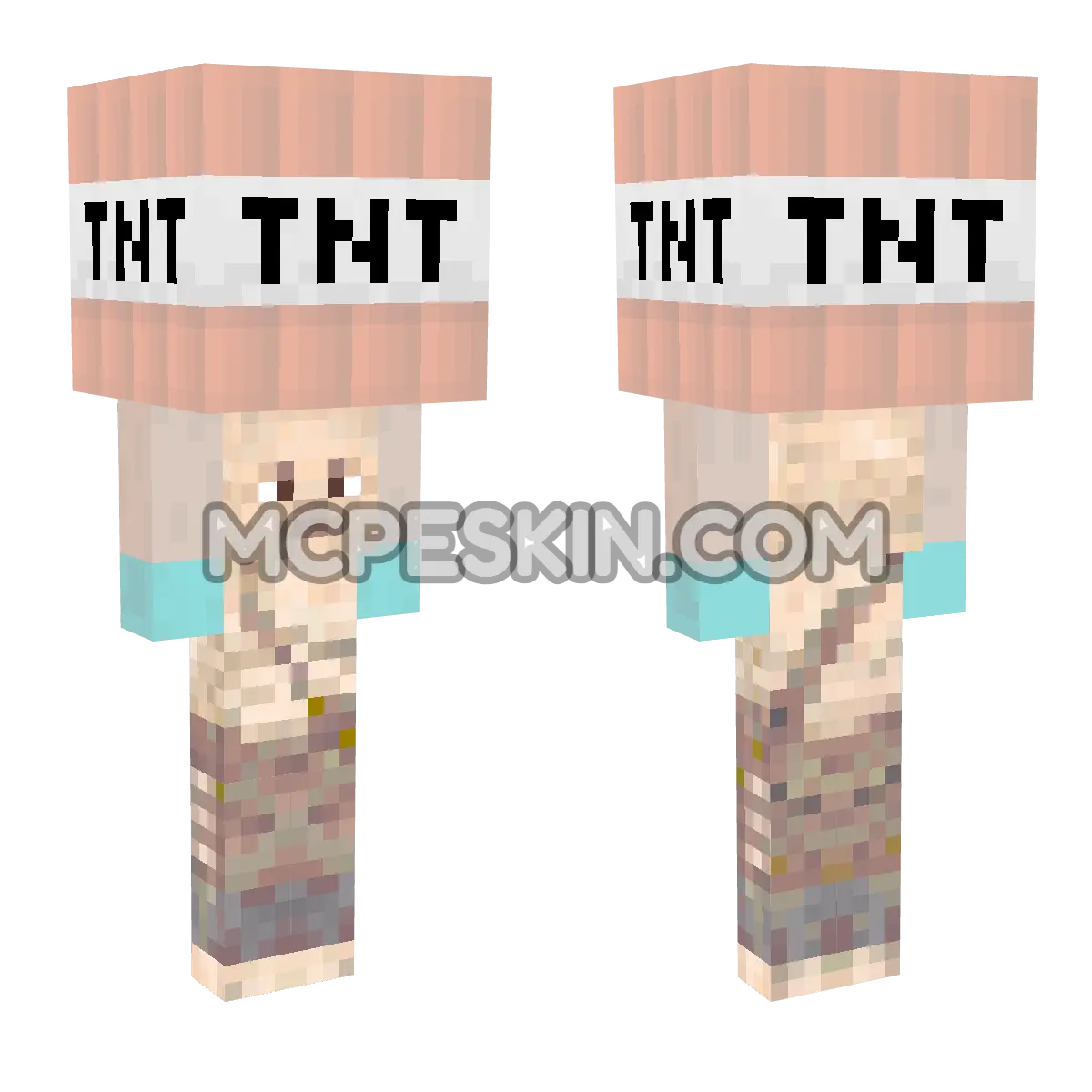 Vrx Desert Camo with TNT Block Overhead 4D Minecraft Bedrock skin