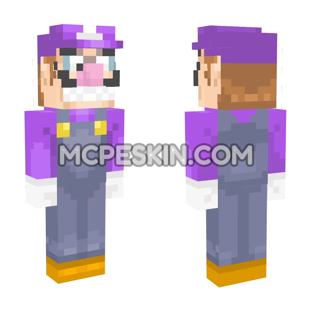 Waluigi 4D Minecraft Bedrock skin