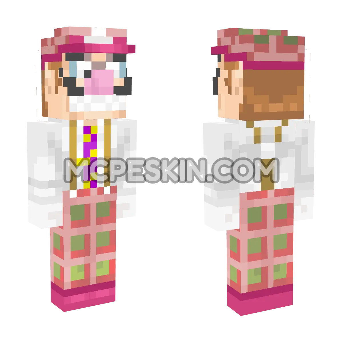 Waluigi (Bus Driver) 4D Minecraft Bedrock skin