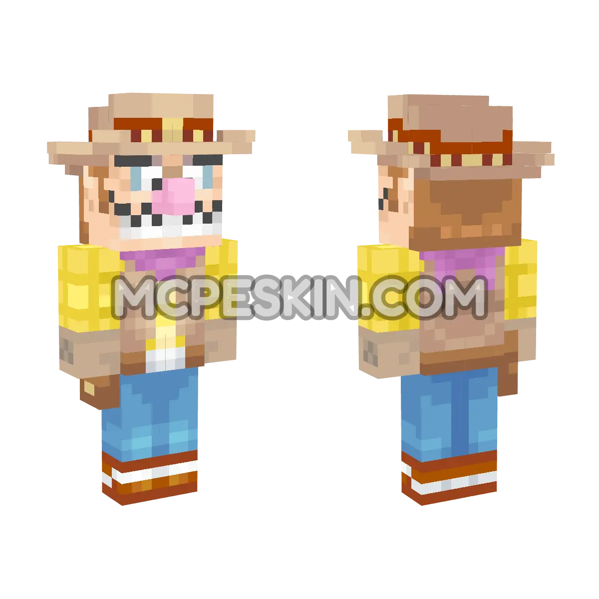 Wario (Cowboy) 4D Minecraft Bedrock skin