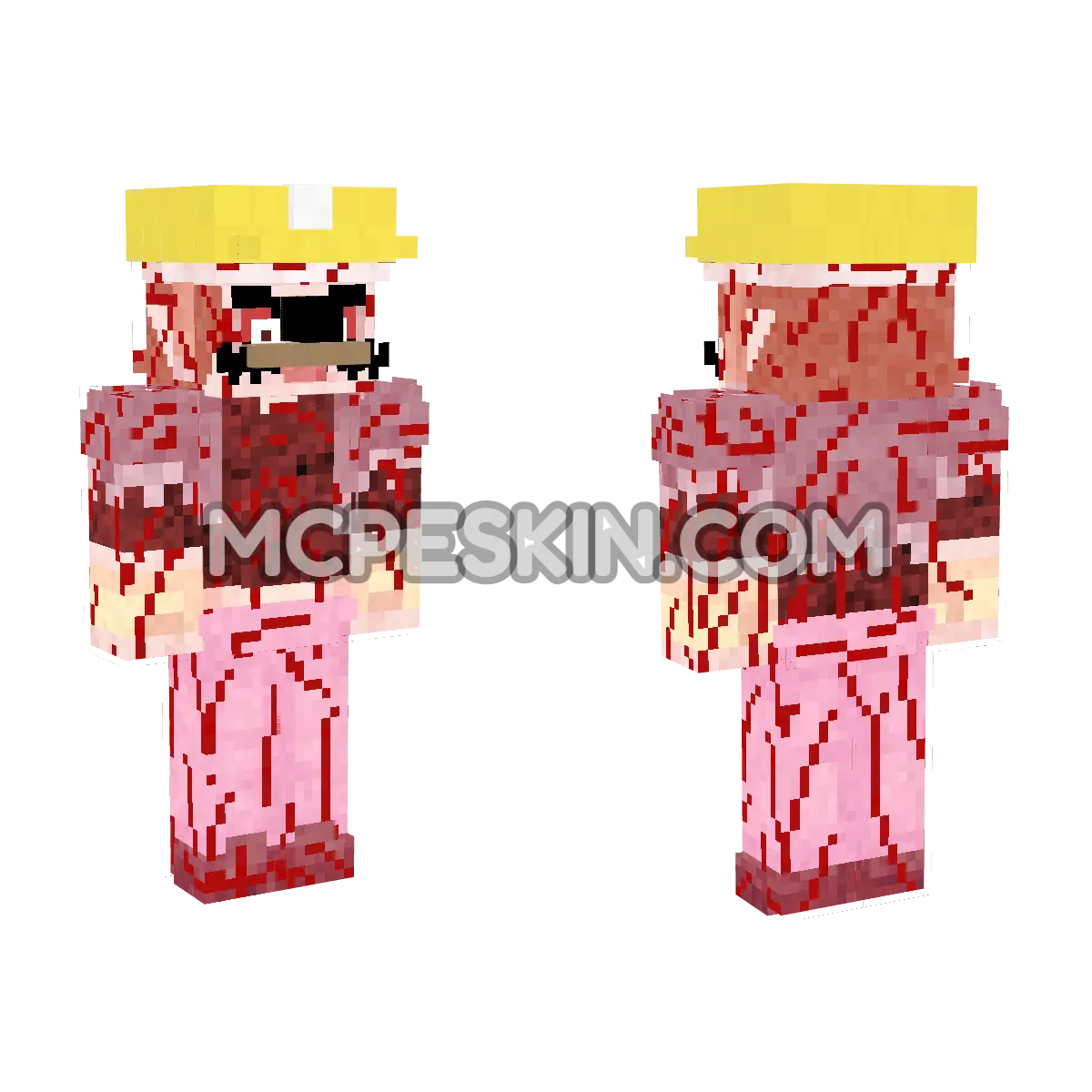 Wario Red 2 4D Minecraft Bedrock skin
