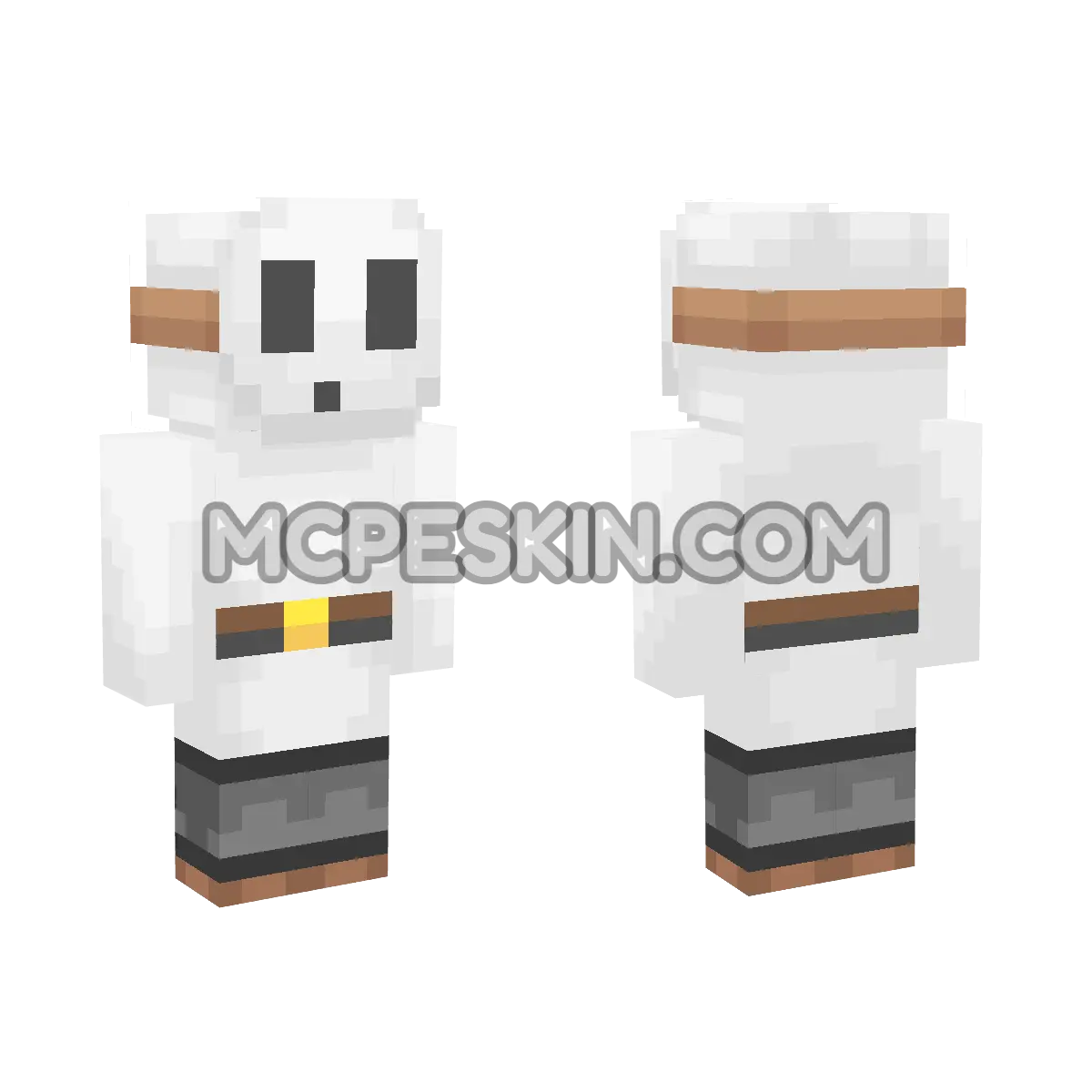 White Shy Guy 4D Minecraft Bedrock skin