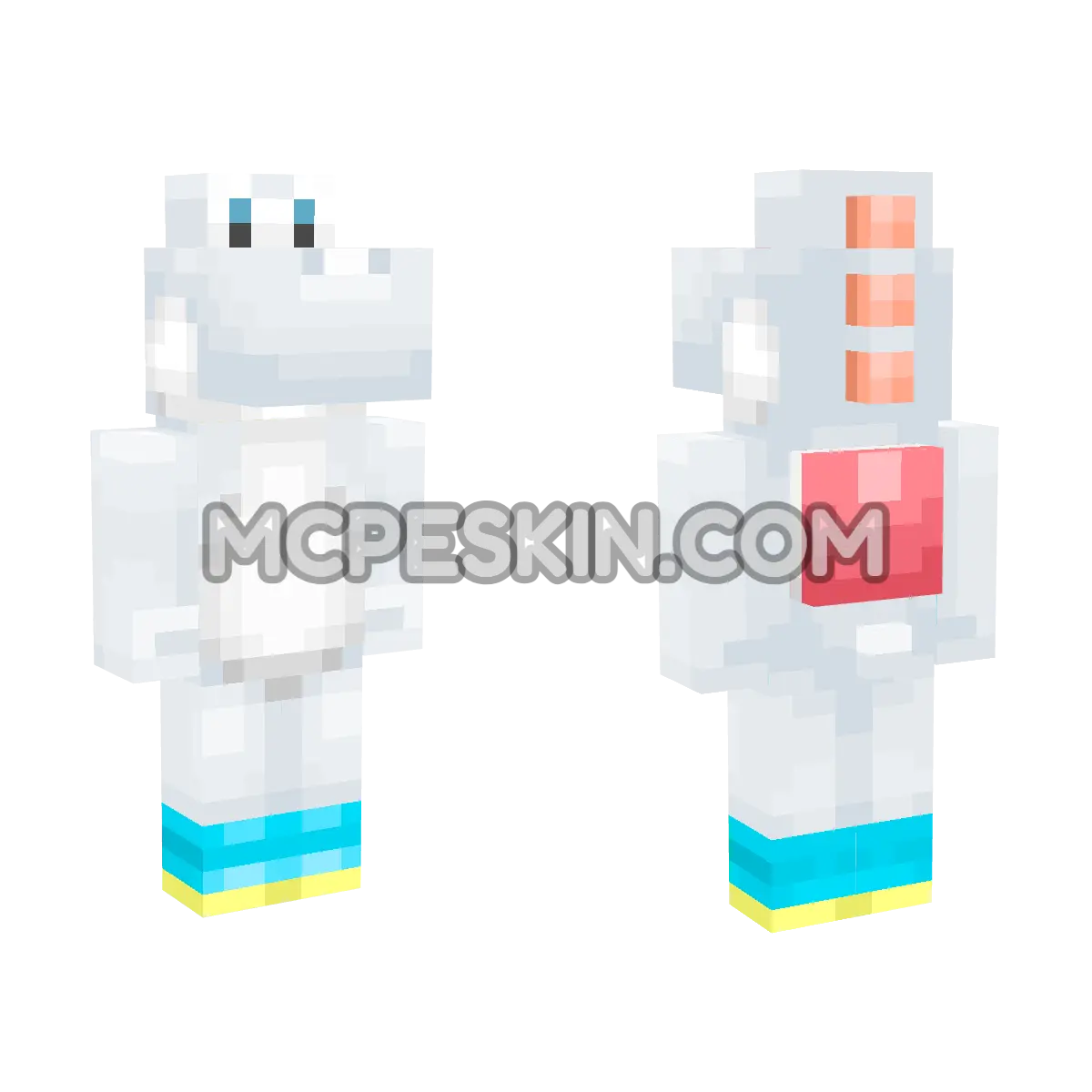 White Yoshi 4D Minecraft Bedrock skin