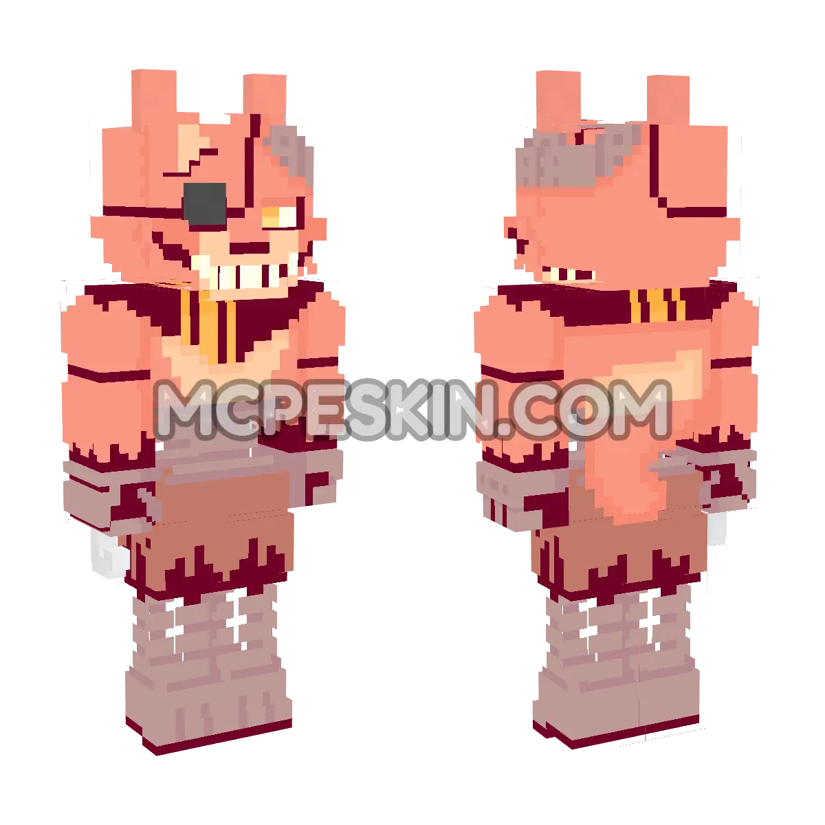 Withered Foxy 4D Minecraft Bedrock skin