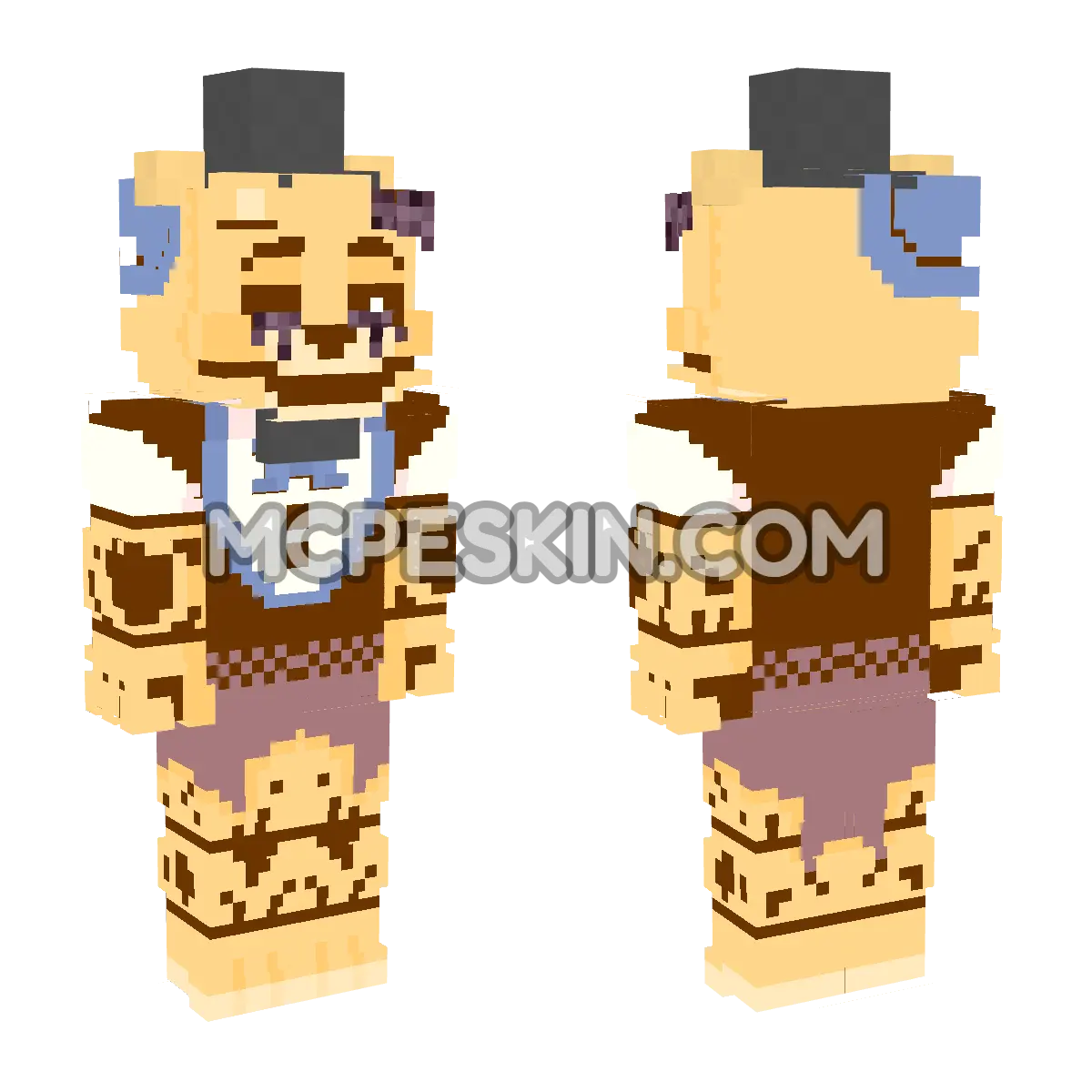 Withered Golden Freddy Fazbear 4D Minecraft Bedrock skin