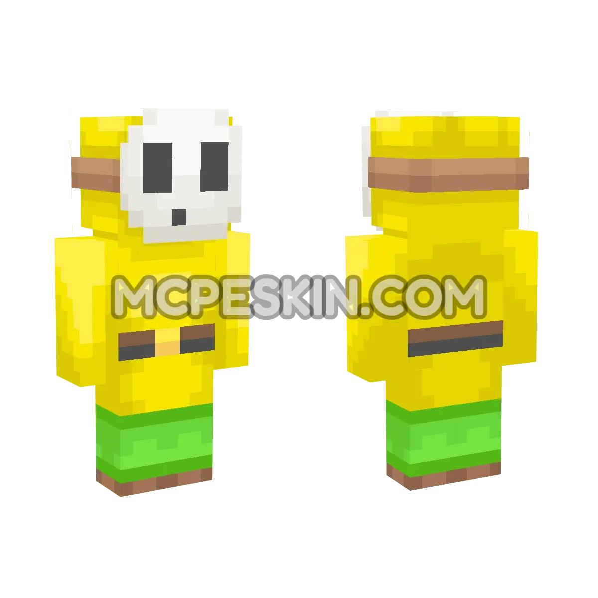 Yellow Shy Guy 4D Minecraft Bedrock skin