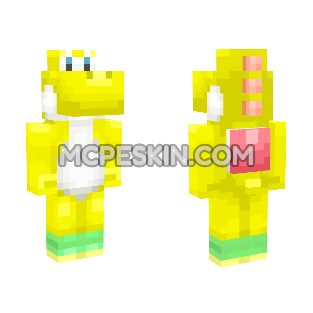 Yellow Yoshi 4D Minecraft Bedrock skin