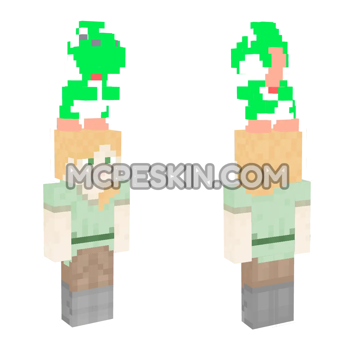 Yoshi 4D Minecraft Bedrock skin