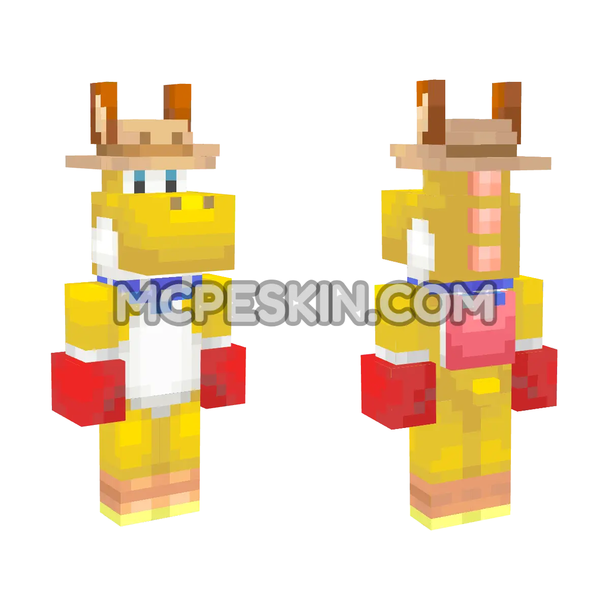 Yoshi (Kangaroo) 4D Minecraft Bedrock skin