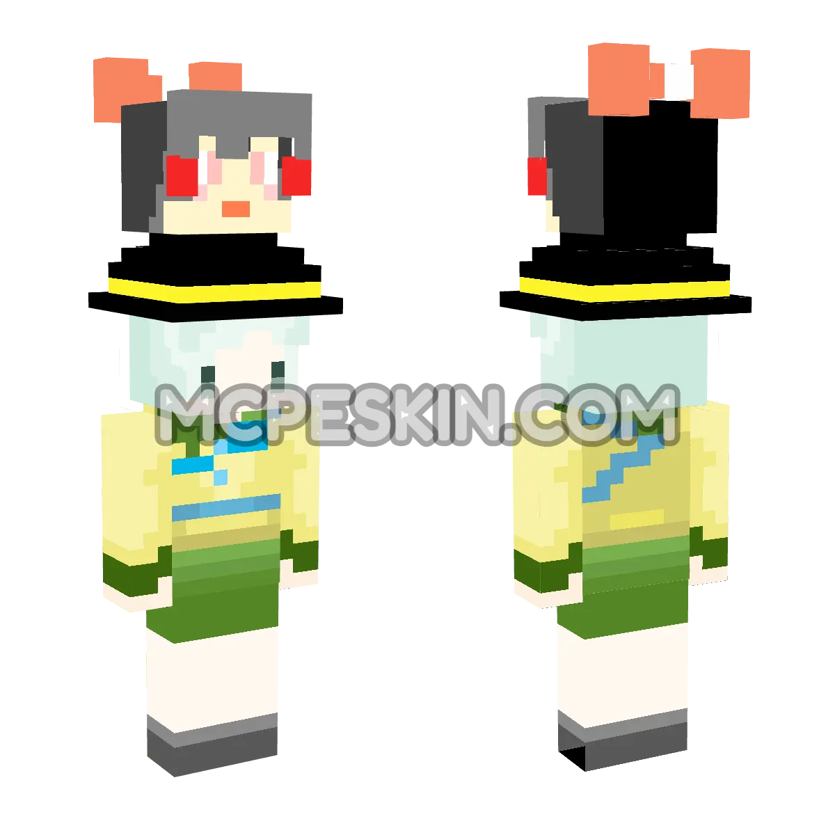 Yukkuri Reimu and Koishi Komeiji 4D Minecraft Bedrock skin