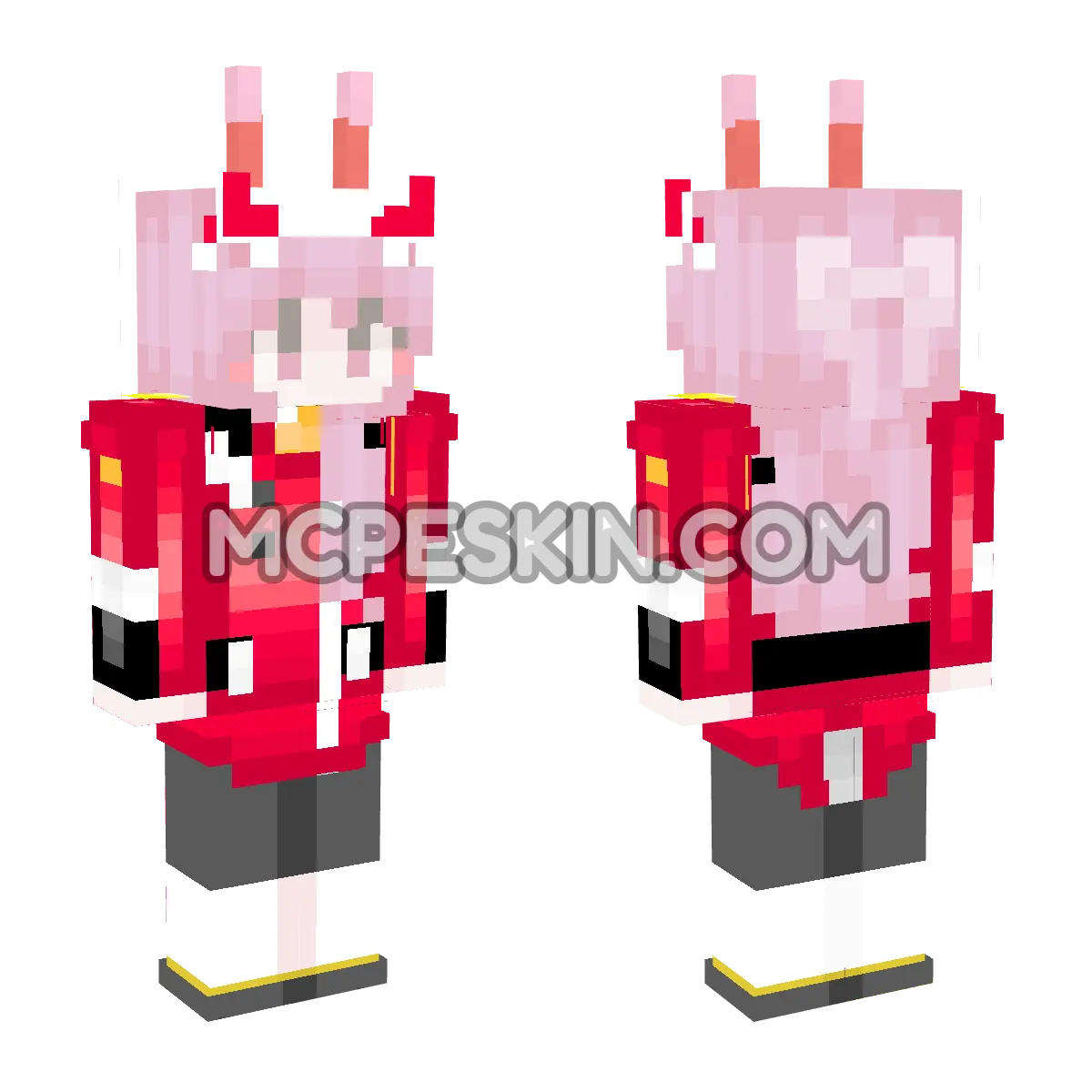 Zero Two 9 4D Minecraft Bedrock skin
