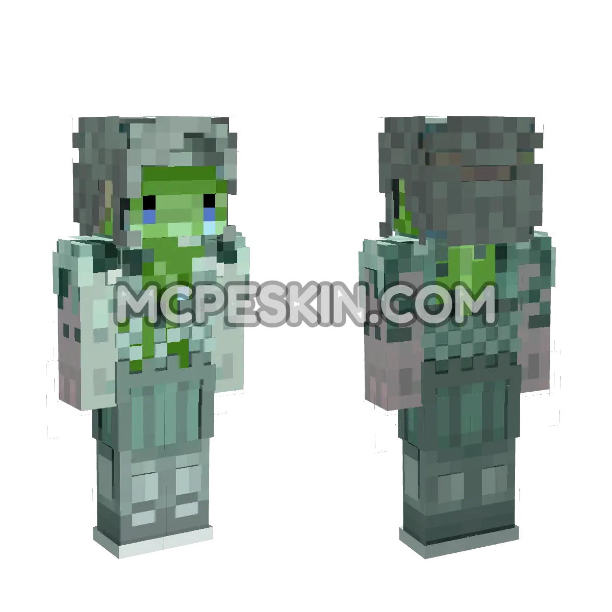 Zombified girl 4D Minecraft Bedrock skin