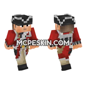1700s British Red Coat Minecraft Bedrock skin