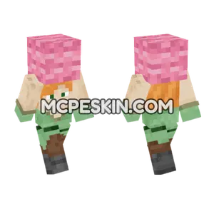 Alex Pink Wool Minecraft Bedrock skin