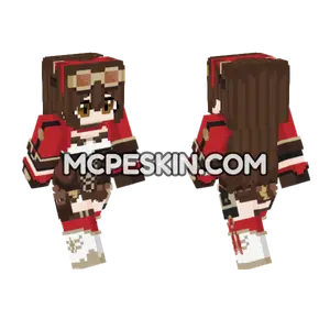 Amber Genshin Impact Minecraft Bedrock skin