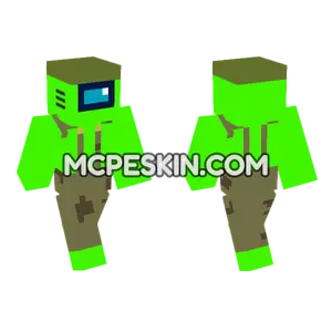 Among Us Lime Green Minecraft Bedrock skin