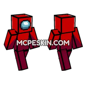 Among Us Red Crewmate Minecraft Bedrock skin