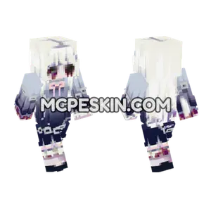 Angelus White Hair Minecraft Bedrock skin
