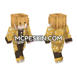Anime 19 Yellow Minecraft Bedrock skin