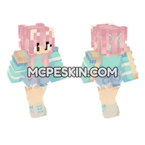 Anime Cute Girl Minecraft Bedrock skin