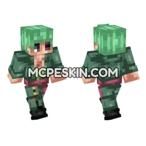 Anime Girl Green Minecraft Bedrock skin