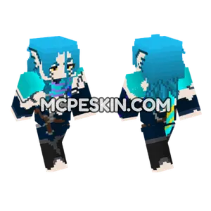 Aqua Hair Anime Girl