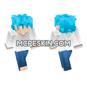 Aqua Hair Girl Minecraft Bedrock skin