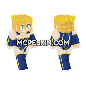 Artoria Pendragon Lancer Without Armour Minecraft Bedrock skin