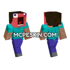 Big Mouth Angry Steve Minecraft Bedrock skin