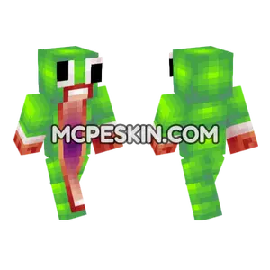 Bigmouth Crazy Green Minecraft Bedrock skin