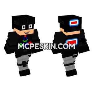 Black and White Knight Minecraft Bedrock skin