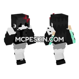 Black and White Maid Minecraft Bedrock skin