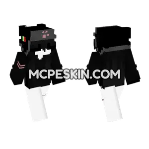 Black Hooded Figure Minecraft Bedrock skin