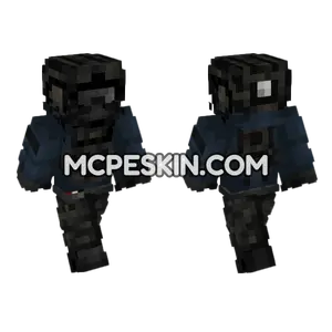 Black Multicam Blue Minecraft Bedrock skin