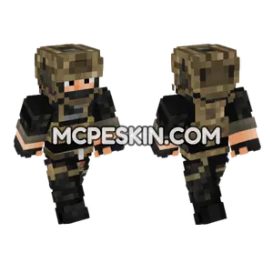 Black Multicam Kit Op Minecraft Bedrock skin