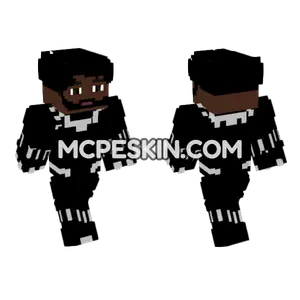 Black Panther T'Challa Unmasked Minecraft Bedrock skin