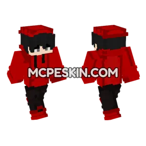 Black Red Outfit Boy Minecraft Bedrock skin