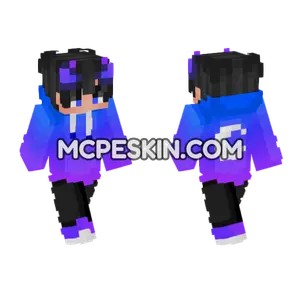 Blue And Purple Hoodie Minecraft Bedrock skin